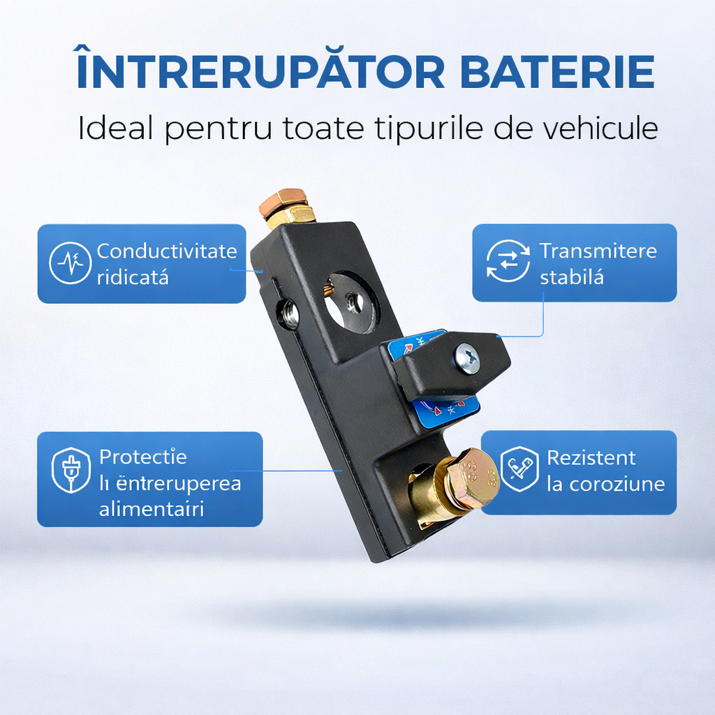 AutoStop 12V/24V - Întrerupător Baterie Cupru