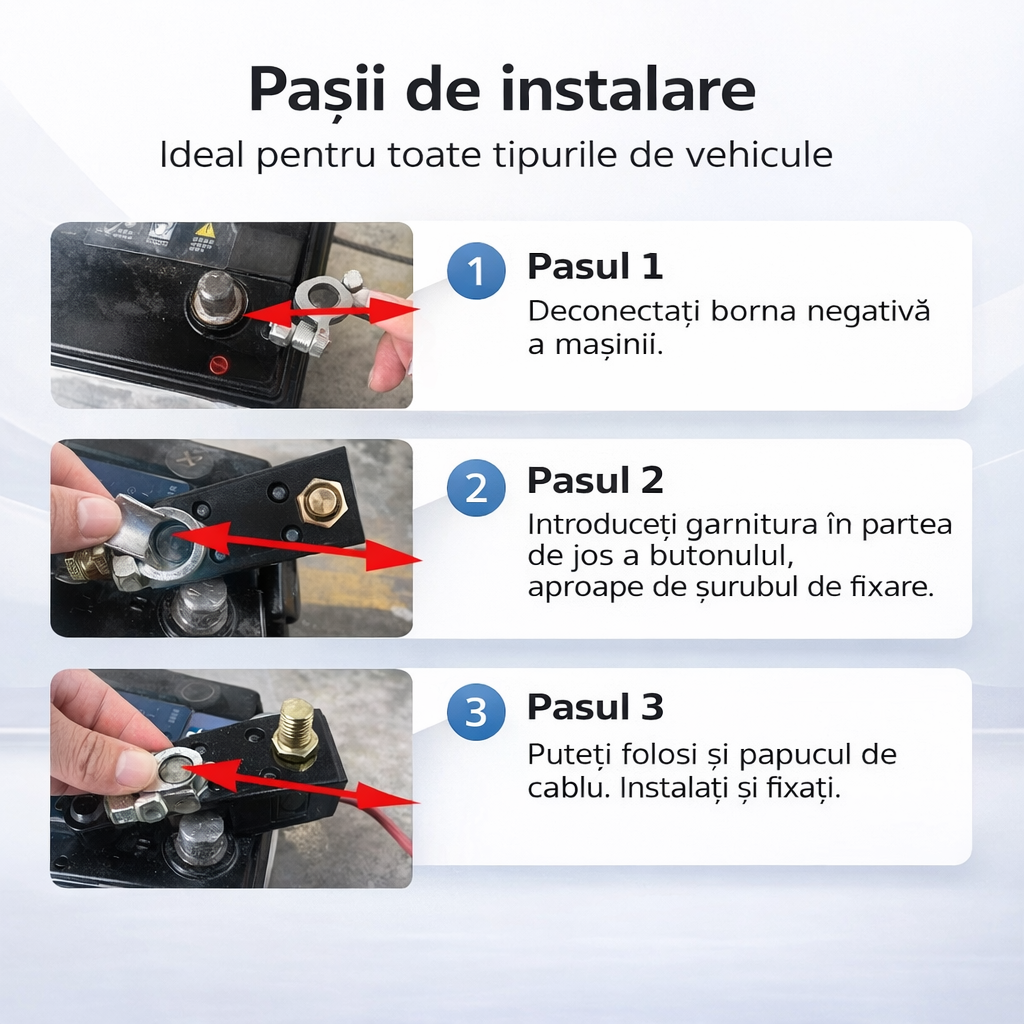 AutoStop 12V/24V - Întrerupător Baterie Cupru