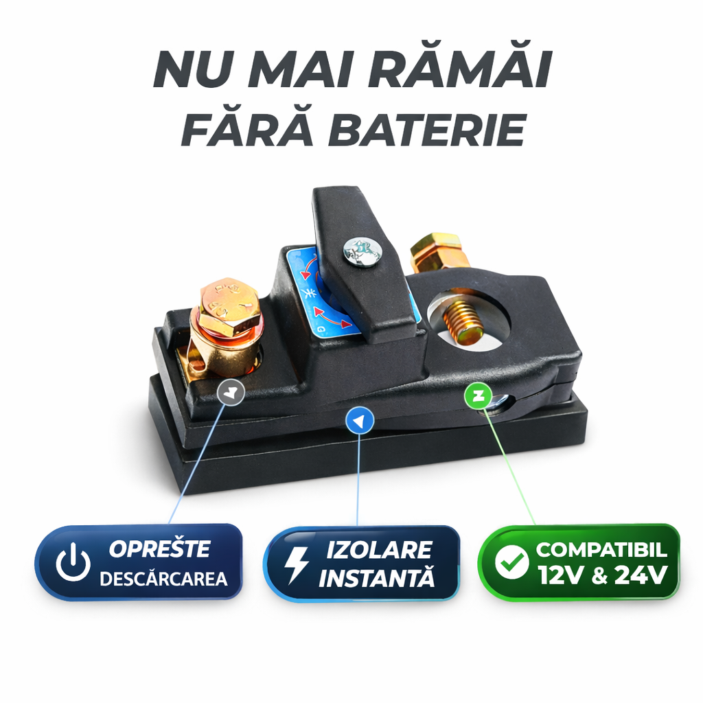 AutoStop 12V/24V - Întrerupător Baterie Cupru
