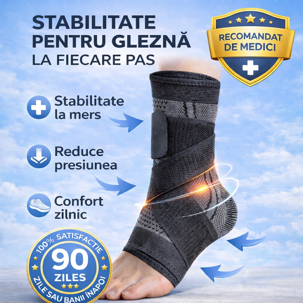 Suport Elastic pentru Gleznă – Stabilitate și Confort la Fiecare Pas